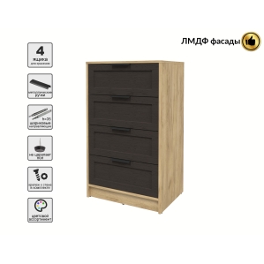 Kомод Тренд КТ-К60 (Дуб золотой ЛДСП/ Дуб английский ЛМДФ) Ш600 В1020 Г451